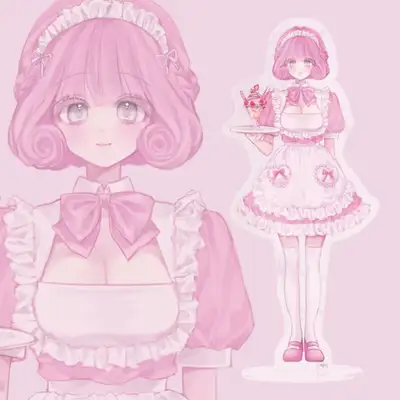 [ミピ_riri] ピンクメイド LD アクリルスタンド 1種 / イラストグッズ