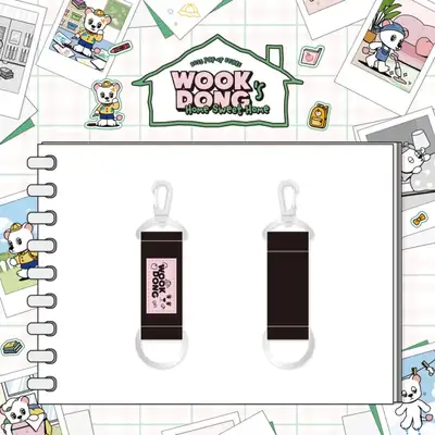 イ・ドンウク(LEE DONG WOOK) - [WOOKDONG'S HOME SWEET HOME] MD 23. 手描きラベル ストラップ キーリング (DOODLE LABEL STRAP KEYRING)