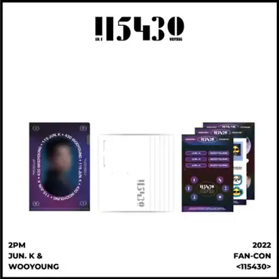 2PM JUN. K & WOOYOUNG 2022 FAN-CON [115430] OFFICIAL GOODS ミニLホルダー + ポストカード + デコステッカー セット