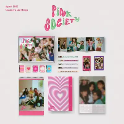 [特典付き] Apink - Apink 2023 SEASON'S GREETINGS [PiNK SOCiETY] ** サウンドウェーブ単独 セルカ紙製フォトカード5種1セット付与