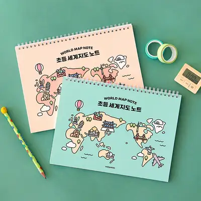 インディゴこども初等世界地図ノート（スプリング 120g上質紙）