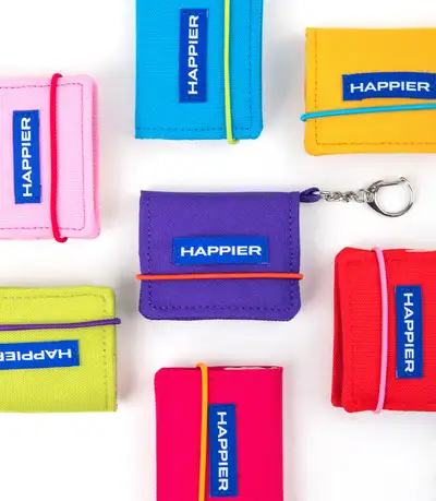Happier label DIY note_key ring