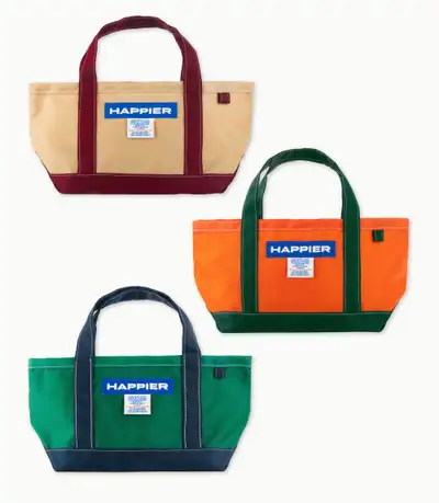 Happier label pick-me トートバッグ