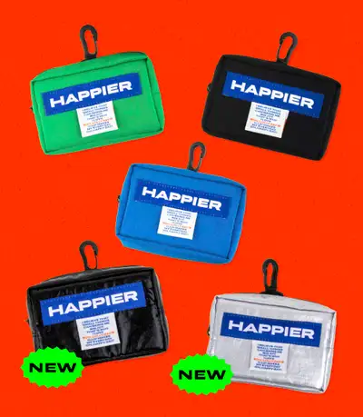 [pouch] happier label豆腐收纳包