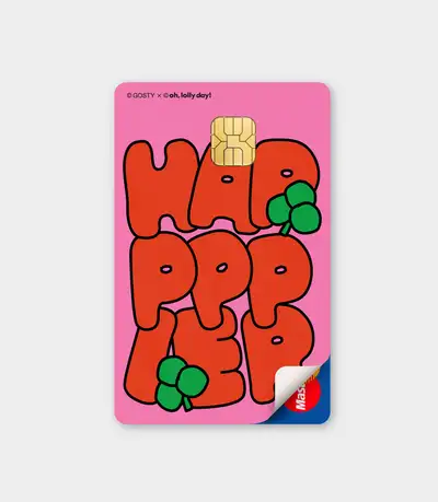 [ステッカー] カードステッカー_doodle happier_pink