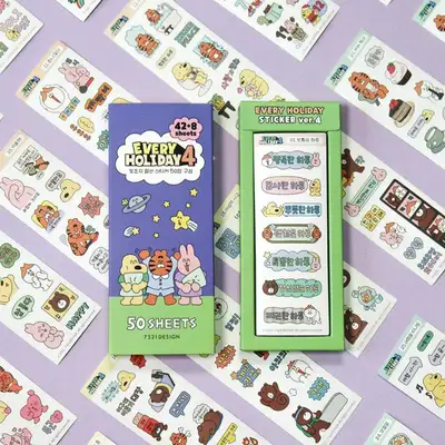 Every Holiday贴纸 ver.4 50张套装 可爱装饰贴纸包