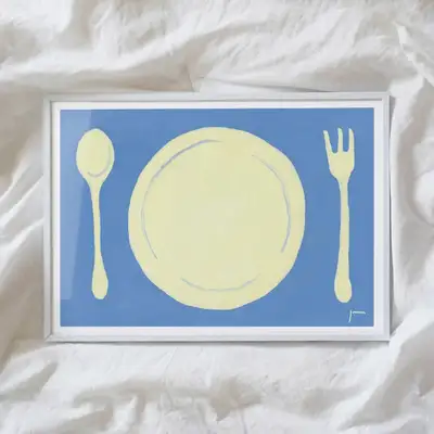 A3 Poster Blue Table