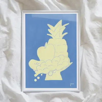 A3 Poster Blue Fruits