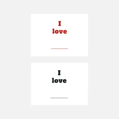 Message Card - I love 2color