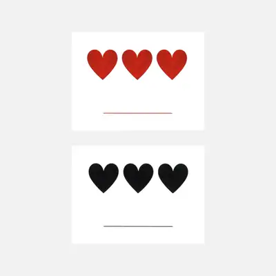 Message Card - Triple Heart 2color