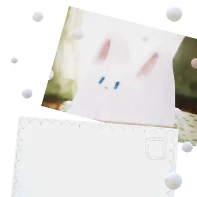 Snow Bunny's First Snow Postcard
