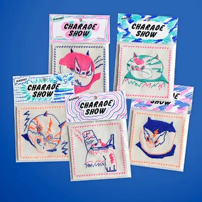Charade Show Embroidery Magnet Cat Hero Series