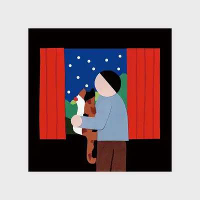 Winter Village Card Snow
