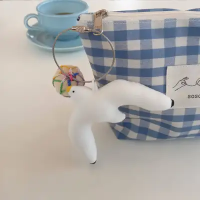 Seagull Wood Ball Keyring