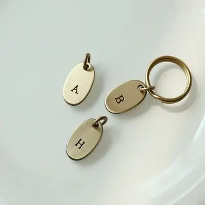 Brass Metal Alphabet Charm 26 Types Initial
