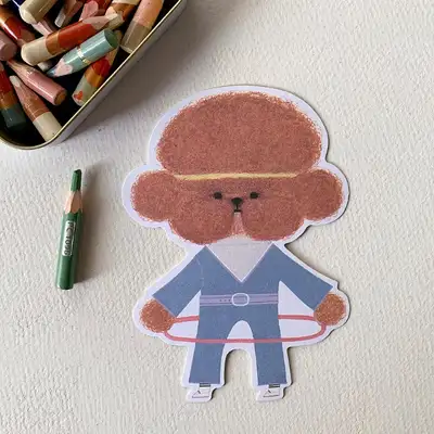 Leisure Life Kim Ping-gu: Hula Hoop Shaped Postcard (Blue)