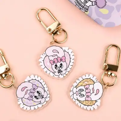 エスターバニー レオパード アクリルキーリング