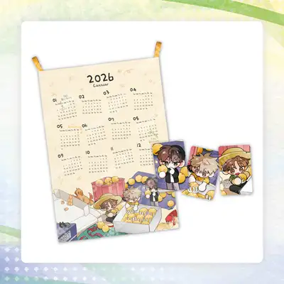 梨の花が咲く恋 - 2026 ファブリックカレンダー SET