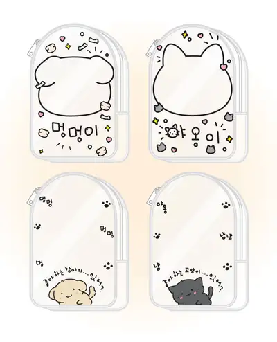 わんちゃんにゃんこ인形ポーチ