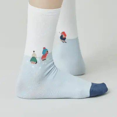 Marshville Snow Fight Single Socks WH