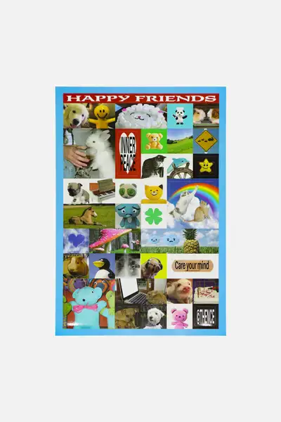 スクエアステッカー_Happy Friends