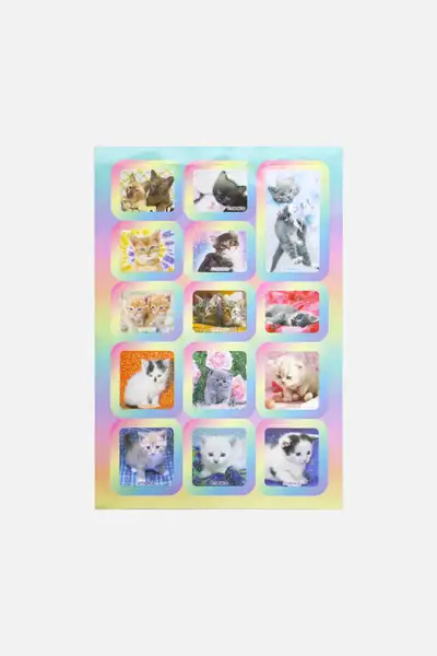 グリッターポイントステッカー_子猫