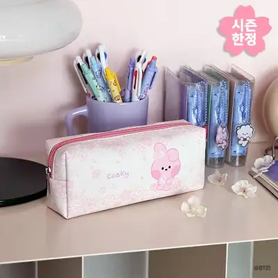 BT21 minini ペンポーチ [チェリーブロッサム]- クッキー(COOKY)
