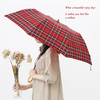 Classic Check Yarn-Dyed 2-Fold Manual Umbrella