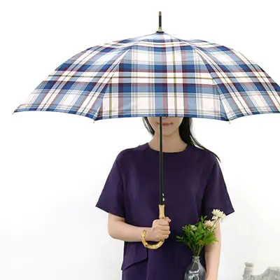 Classic Check Yarn-Dyed Automatic Long Umbrella