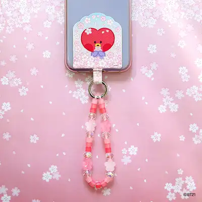 BT21 スマートフォンタグホルダー [チェリーブロッサム] - タタ(TATA)