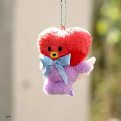BT21 minini ぬいぐるみキーリング[エンジェル] - タタ(TATA)