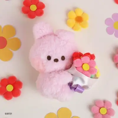 BT21 minini ぬいぐるみキーリング [花束] - クッキー(COOKY)