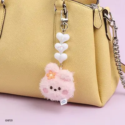 BT21 ビーズ人形キーリング[フェイス]- クッキー(COOKY)