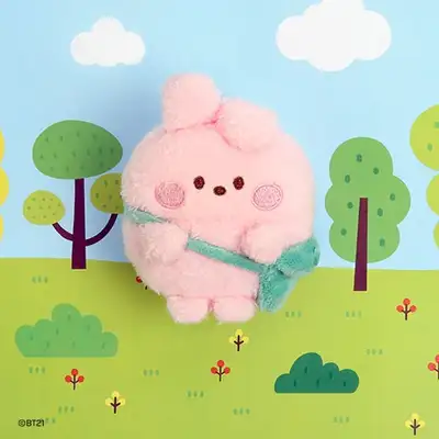 BT21 minini ぬいぐるみキーリング [ポンポンインジョイ] - クッキー(COOKY)