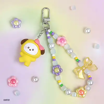 BT21ビーズストラップキーリング[ラブリー]- チミー(CHIMMY)