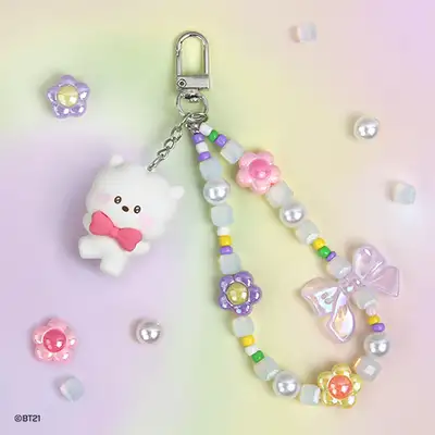 BT21 ビーズストラップキーリング[ラブリー]- アールジェイ(RJ)
