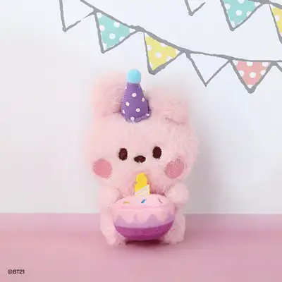 BT21 ぬいぐるみキーリング [ハッピータイム] - クッキー(COOKY)