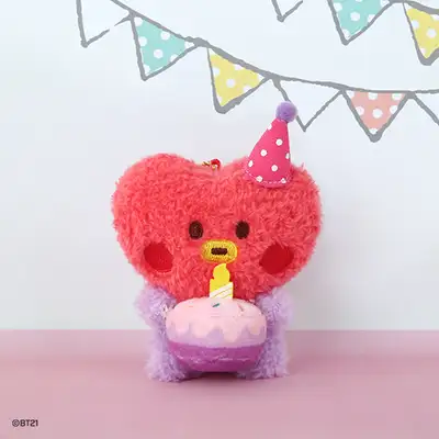 BT21 ぬいぐるみキーリング [ハッピータイム] - タタ(TATA)