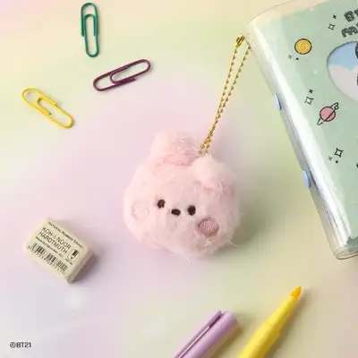 BT21 minini ぬいぐるみキーリング [フェイス] - クッキー(COOKY)