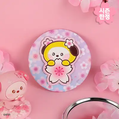 BT21 レザーパッチミラー [チェリーブロッサム] - チミ(CHIMMY)