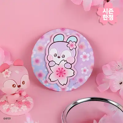 BT21 レザーパッチミラー [チェリーブラッサム] - マン(MANG)