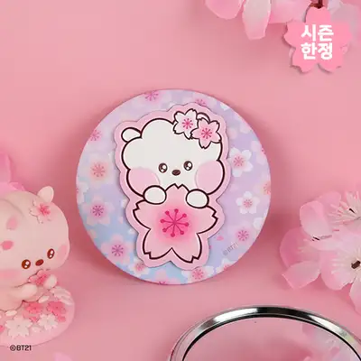 BT21 レザーパッチミラー [チェリーブロッサム] - アールジェイ(RJ)