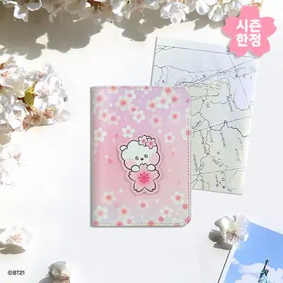 BT21 レザーパッチ パスポートカバー S [チェリーブロッサム] - RJ