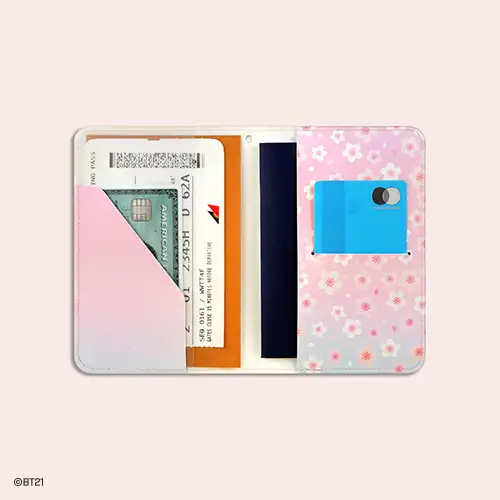 BT21 レザーパッチ パスポートカバー S [チェリーブロッサム] - RJ — 3