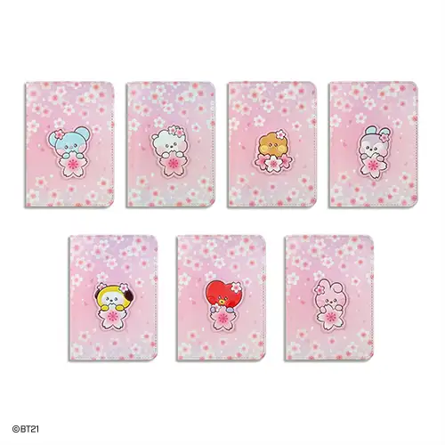BT21 レザーパッチ パスポートカバー S [チェリーブロッサム] - RJ — 4