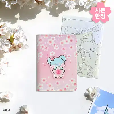 BT21 レザーパッチ パスポートカバー S [チェリーブラッサム] - コヤ(KOYA)
