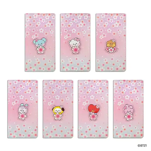 BT21 レザーパッチ パスポートカバー L [チェリーブロッサム] - クッキー(COOKY) — 4