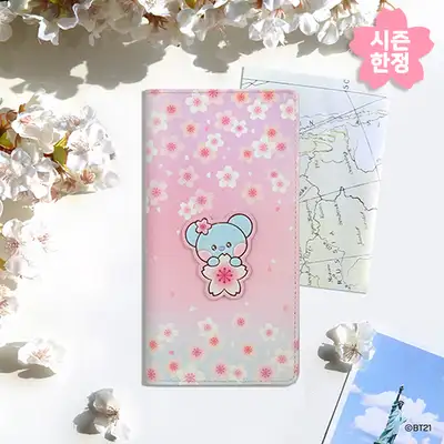 BT21レザーパッチ パスポートカバー L [チェリーブロッサム] - KOYA