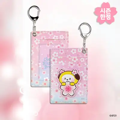 BT21 レザーパッチ カードホルダー [チェリーブロッサム] - チミー(CHIMMY)