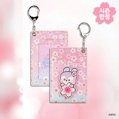 BT21 レザーパッチ カードホルダー [チェリーブロッサム] - MANG